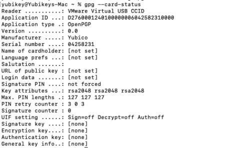Output of gpg –card-status