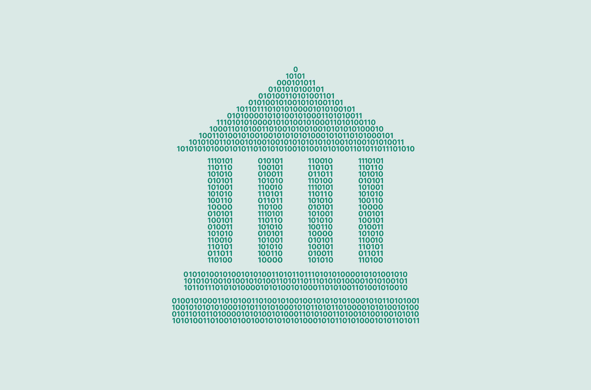 Bank facade in binary