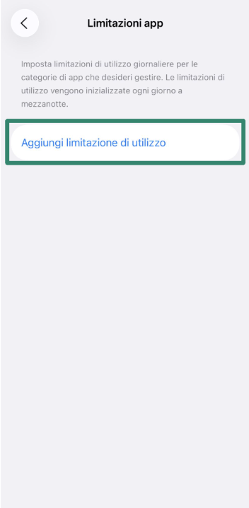 App Limits screen with “Add Limit” button highlighted on iPhone.