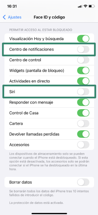 Disable Siri and notifications on iPhone Lock Screen.