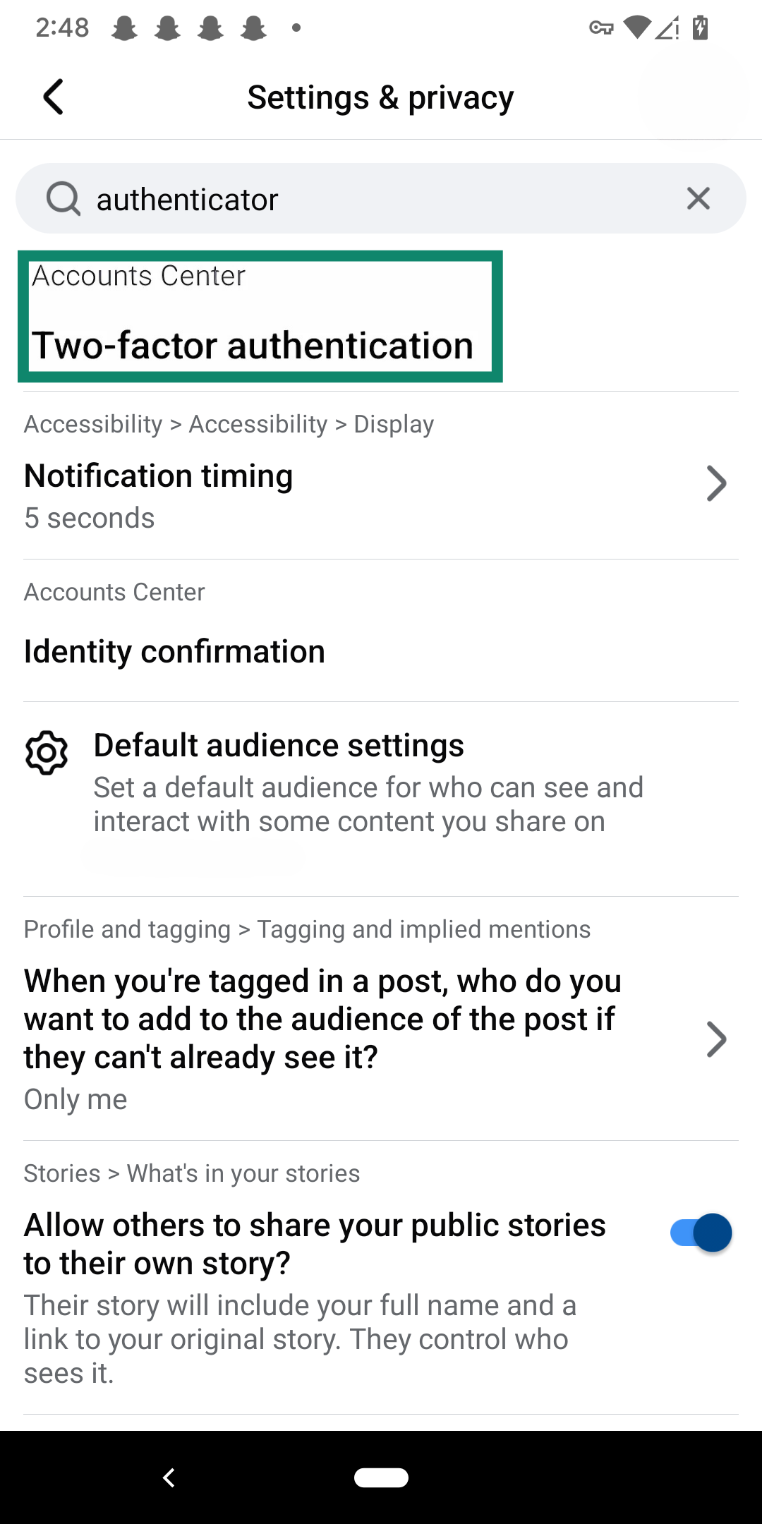 An account settings page showing the option to add 2FA.