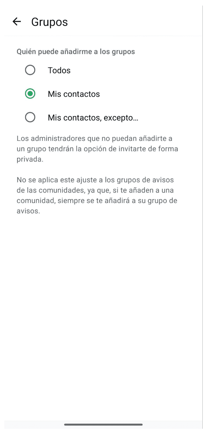 My Contacts Except Es