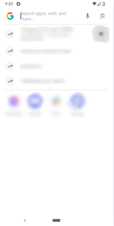 Google search interface on an Android phone.