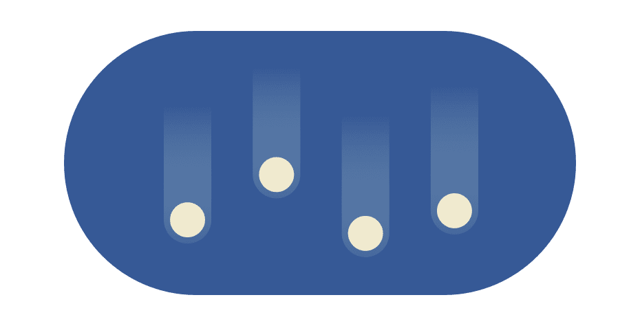 Quattro punti che cadono.