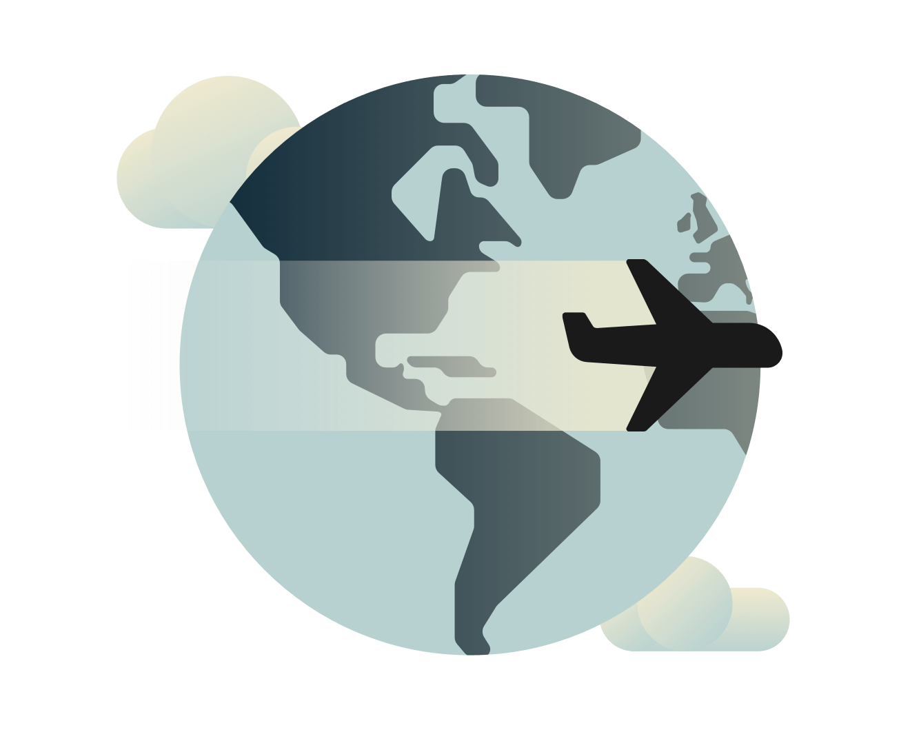 Avion care zboară deasupra lumii.