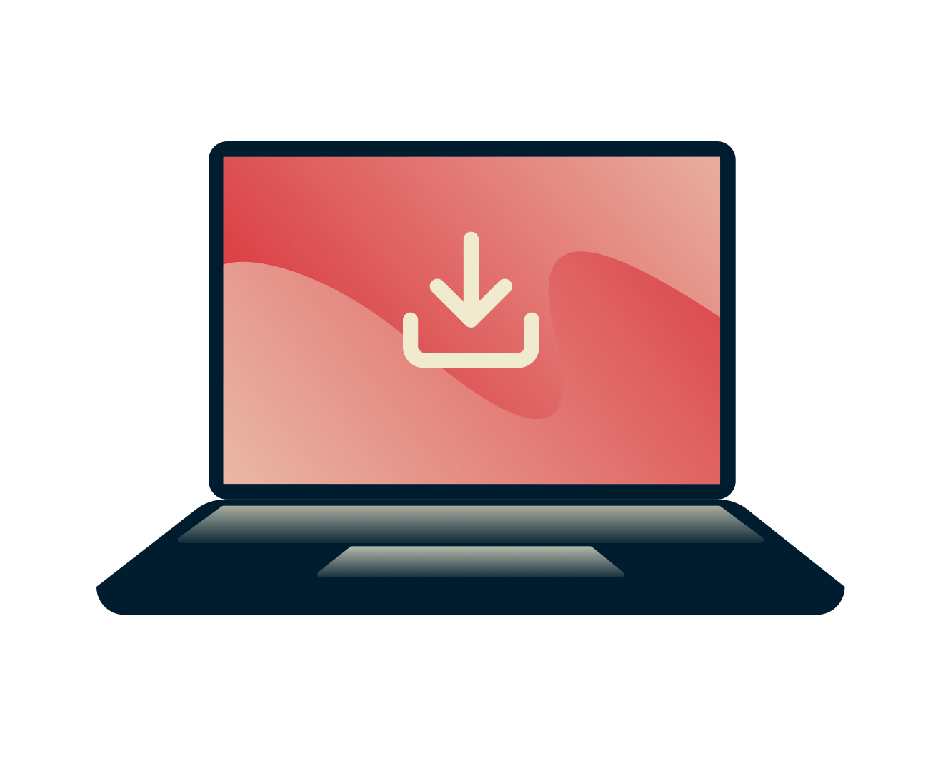 Descarcă anonim. Laptop cu pictograma de descărcare.