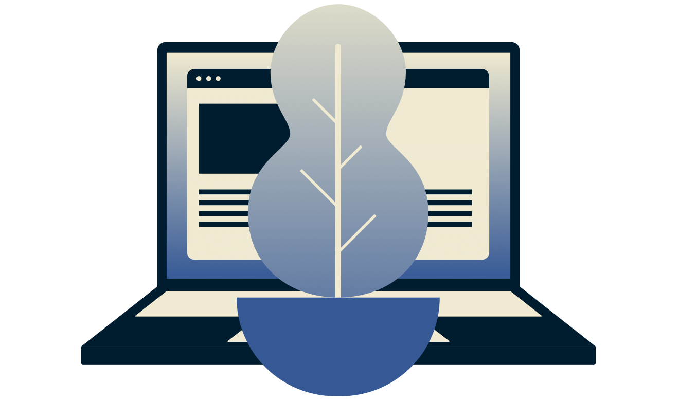 Растение за своим ноутбуком использует ExpressVPN.