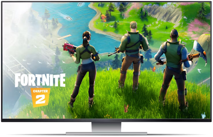 Geforce now skærm med Fortnite