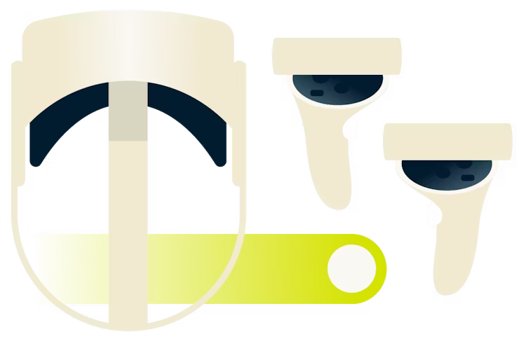 Fone de ouvido e controle do Meta (Oculus) Quest 2