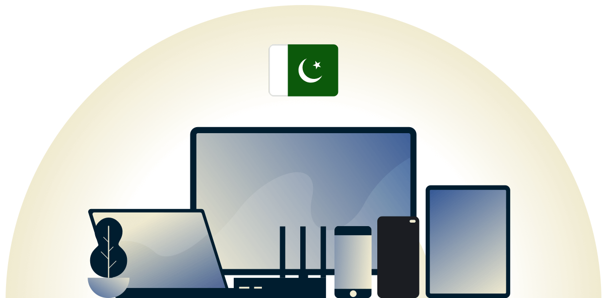VPN for Pakistan som beskytter en rekke enheter.