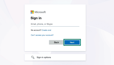 The Sign In prompt on the Microsoft website for accessing a personal account.