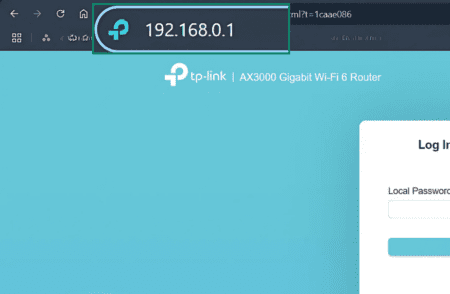 Enter your router IP address to access it