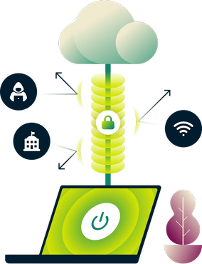 Diagram of what a VPN is and how a VPN protects you