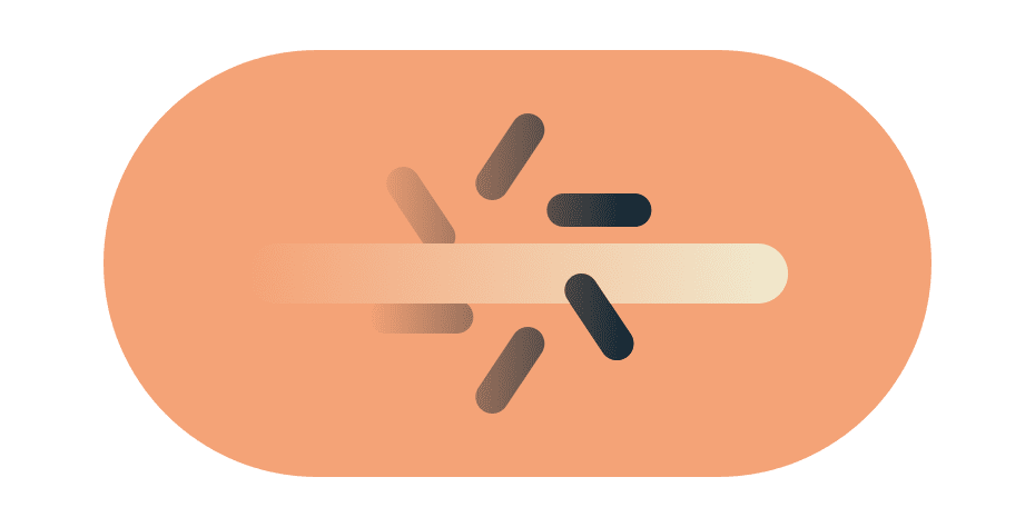 Swipe gesture through buffering icon to illustrate going past throttled internet connection.