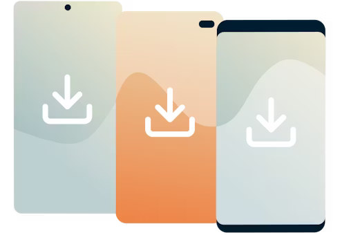 Telefoner med nedladdningssymbolen.