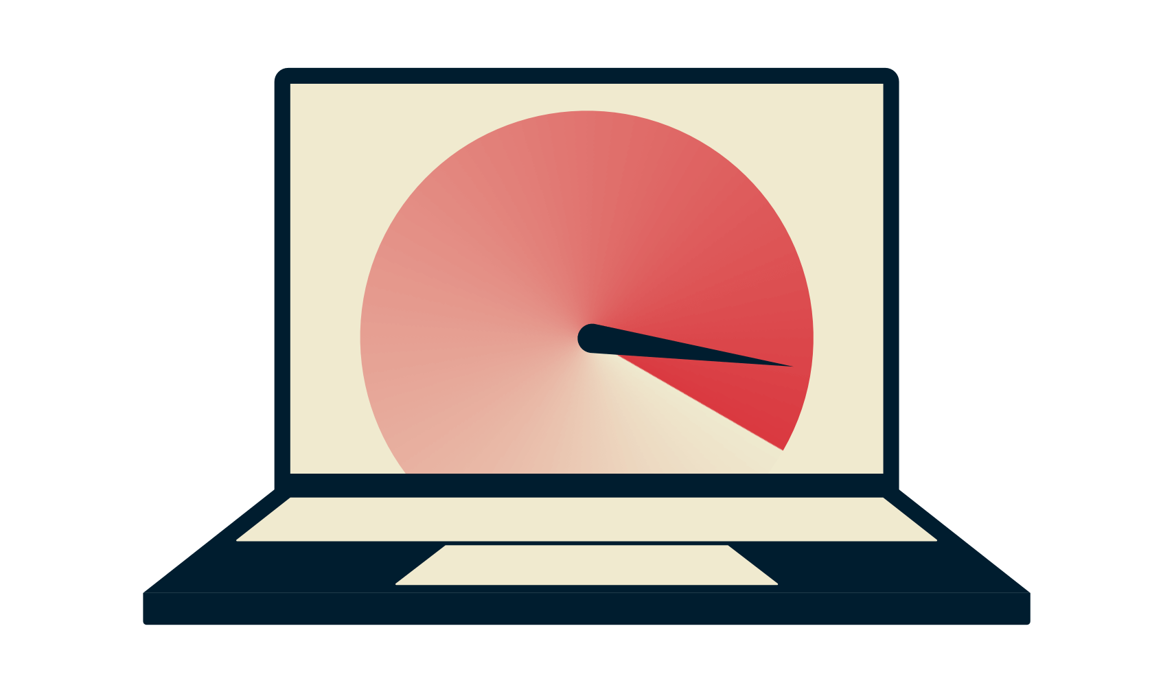 En bærbar PC med speedometer